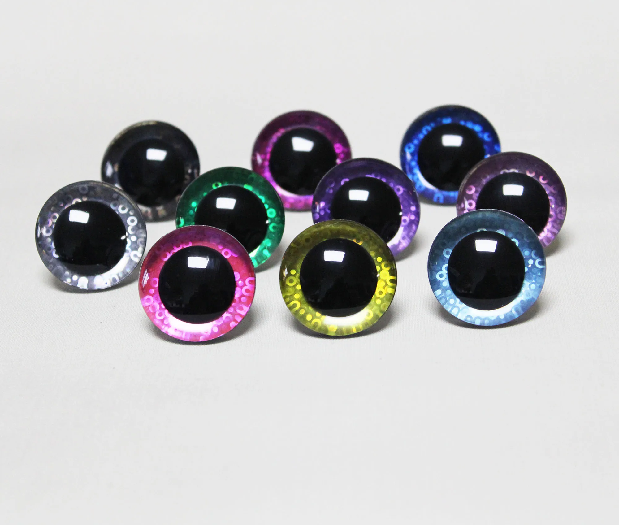 20 pezzi da 9 mm a 35 mm occhi artigianali Nuovo adorabile giocattolo glitter occhi di sicurezza pupilla bambola 3D con rondella - opzione colore-Q10