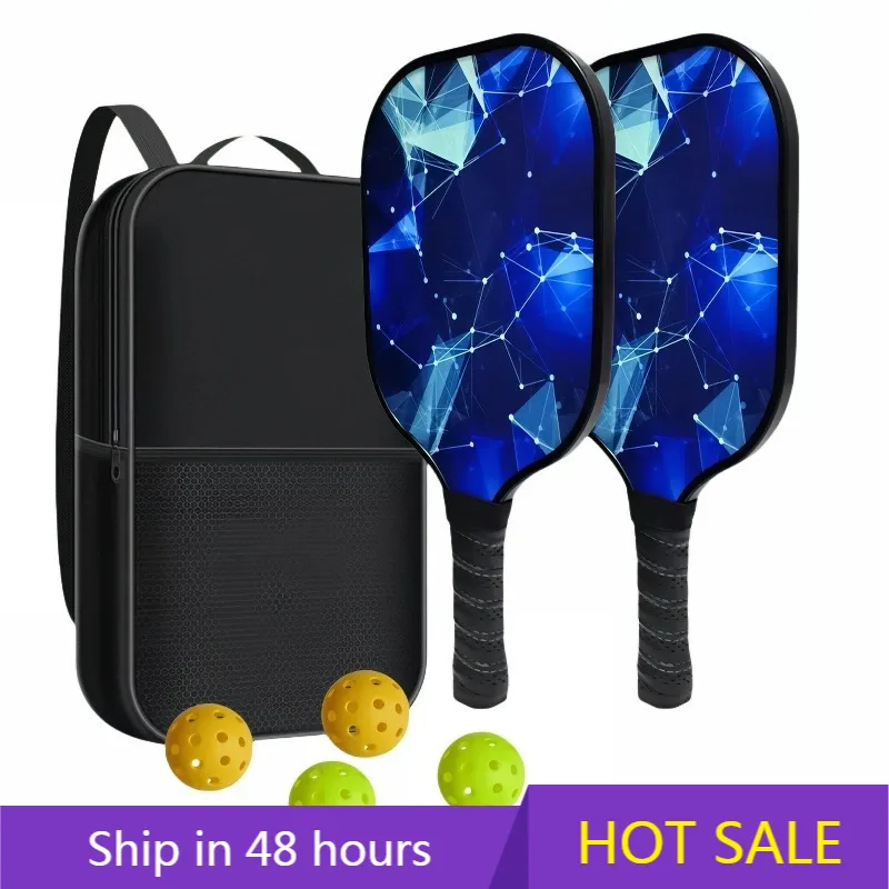 

YTYIN Custom Logo Carbon Fiber Honeycomb Core 16mm Lightweight Pickleball Set 2 T300 Paddles 4 Balls Carry Bag-USAPA Approved