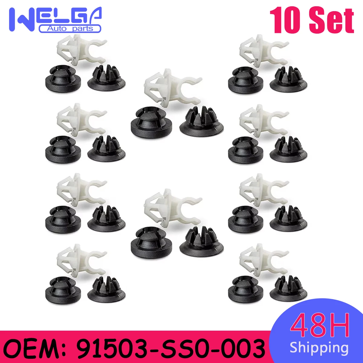 30PCS/10Sets 91503-SS0-003 91503SS0003 New Hood Support Prop Rod Holder Clip For Honda Accord Odyssey Prelude