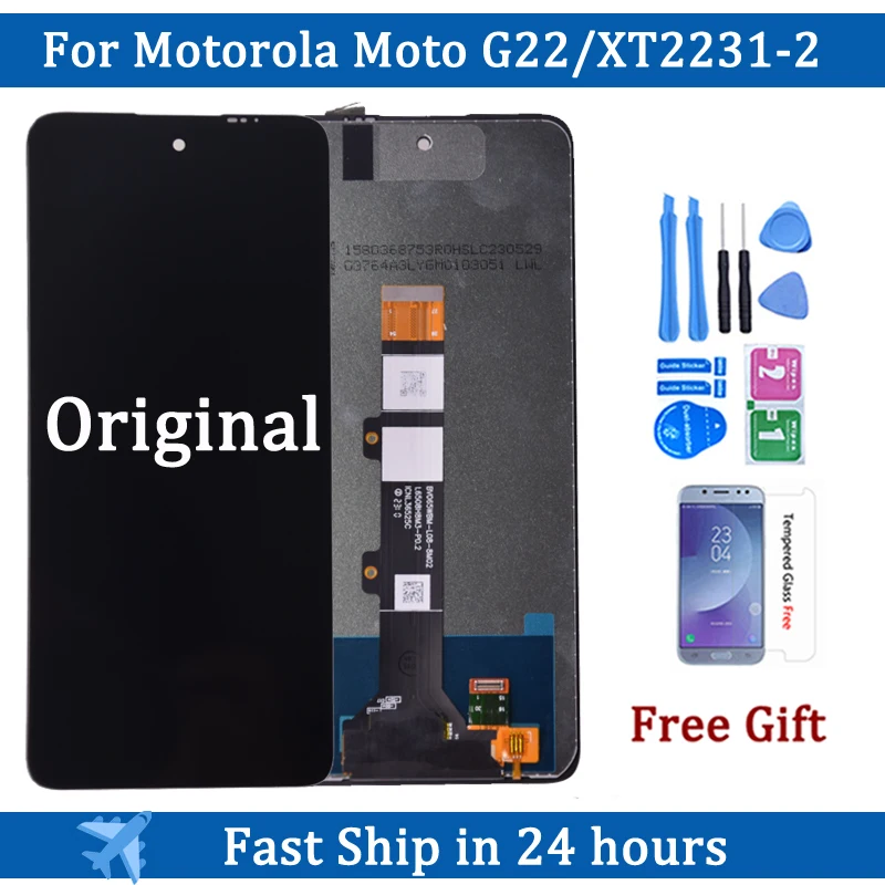 

6.5" Original For Motorola Moto G22 LCD Display With Touch Screen Digiziter Assembly Replacement For Moto G22 XT2231-2 LCD