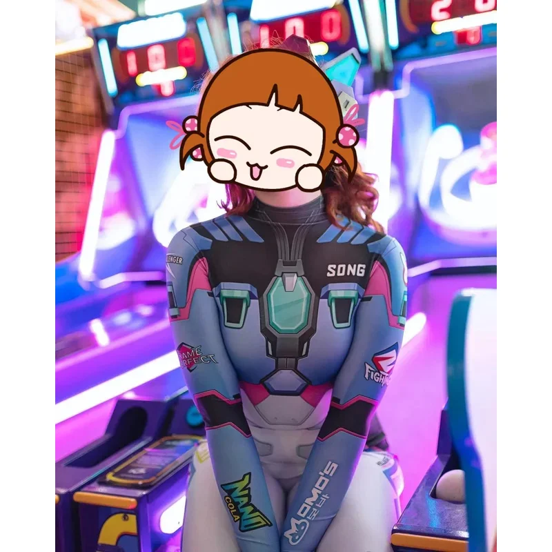 Disfraces de Cosplay de Dva para mujer AD1, traje Zentai de superhéroe, mono de Halloween de Dva, monos para adultos y niños 5 @ rD ~