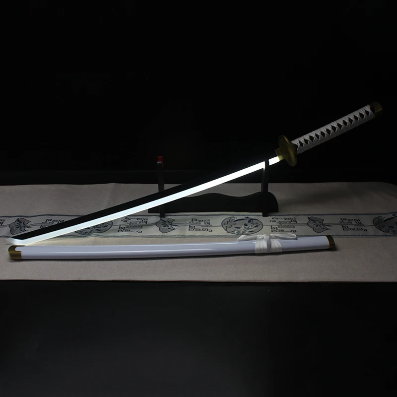 104 cm/41 Zoll Roronoa Zoro Katana Leuchtendes Schwert Anime Charakter Cosplay Spielzeugschwert mit Gürtel und Halter Wado Ichimonji Halloween