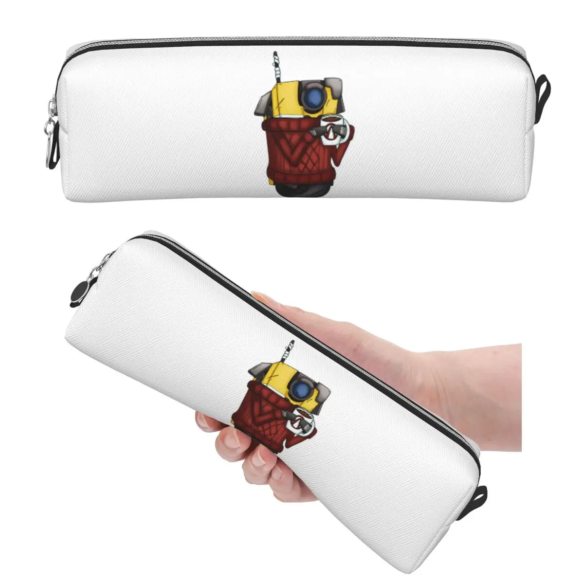 Estojos de Lápis Borderlands Cozy Sweater Claptrap para Estudantes, Presentes, Caixa de Canetas, Bolsa de Lápis, Estojo de Grande Capacidade, Porta-Canetas
