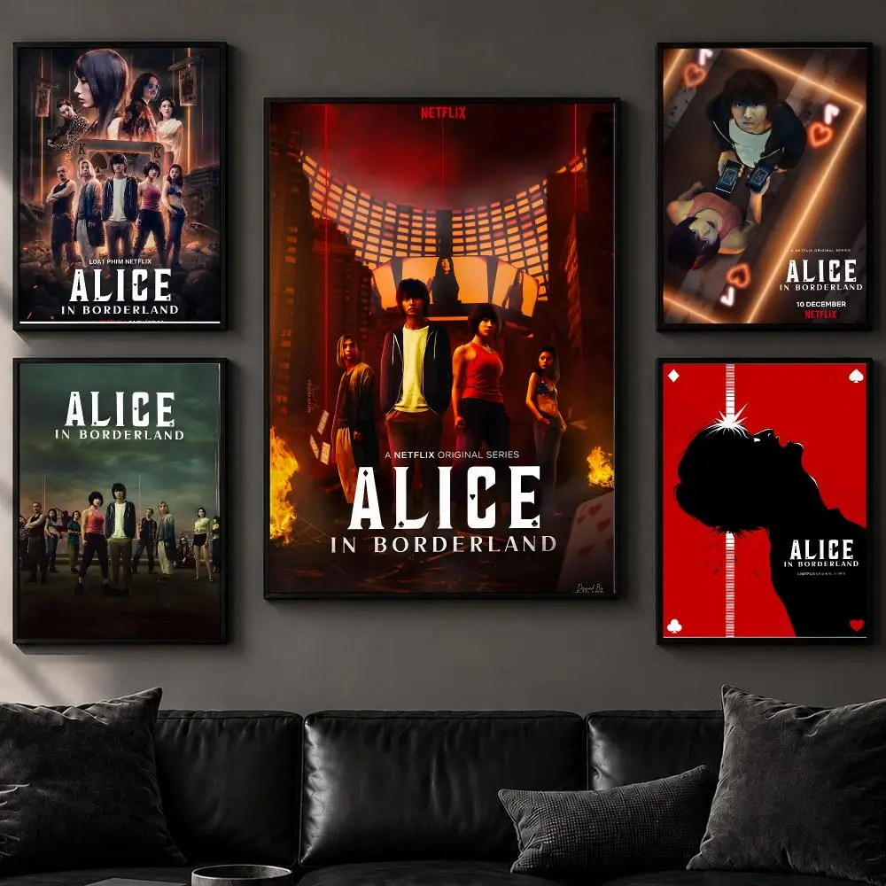 Drama A-Alice in BorderlandS Poster Art  Self-Adhesive No Glue Residue Wall Decor for Bedroom Living Room