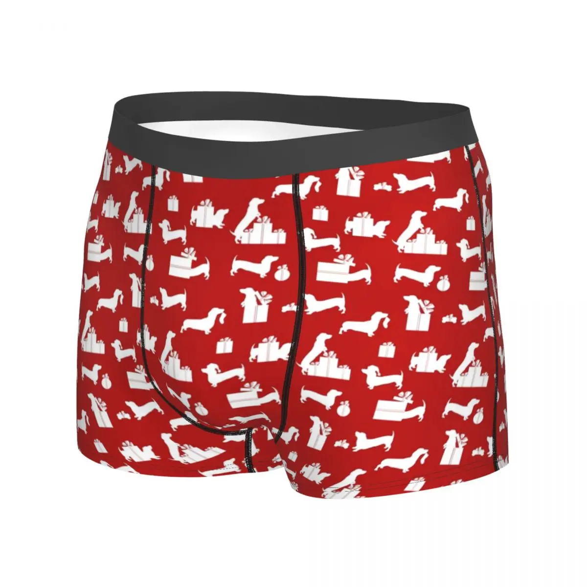 Dachshund Print Underwear Funny Christmas Print Trunk High Quality Males Panties Breathable Boxer Brief Gift