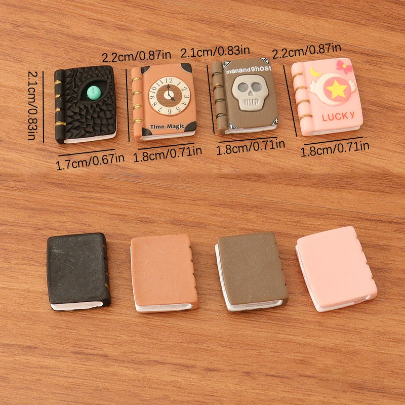 Dollhouse Vintage Miniature Book, Mini Grimoire Coffee Cup Set, Pretend Play, Modelo de livro, Caderno, Decoração Móveis, 1:12, 3 Pcs, 4Pcs