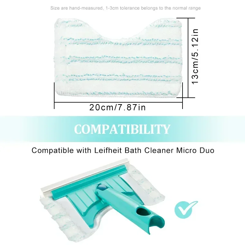 2PCS Microfiber Rags Cover For Leifheit Tile And Bathtub Wiper Flexi Pad For Leifheit Dry And Wet Usage Mop Cloths