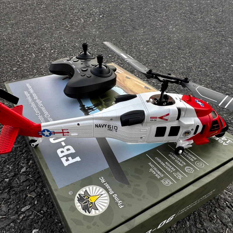 FB-06 Black Hawk Remote Control Simulation Helicopter Bell 206 Optical Flow Positioning 4CH Rc Aircraft Model Toy Gift