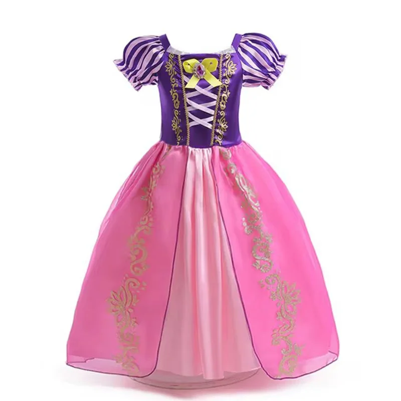 Disney Princess Dress Girls Elsa Anna Dress Kids Rapunzel Cinderella Aurora Flower Disguise Cosplay Christmas Carnival Costume