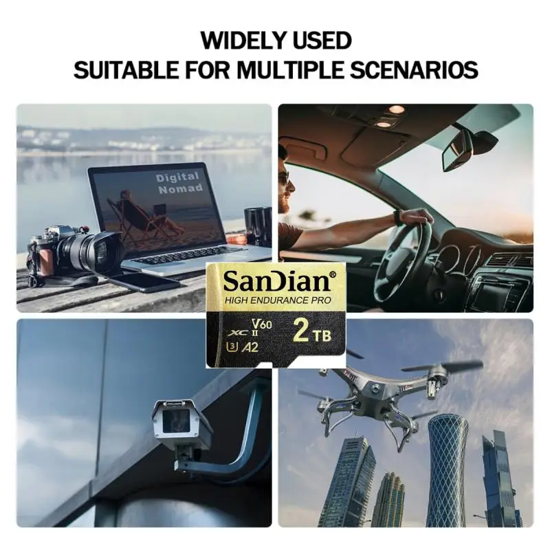 SanDian SD Card 128GB 256GB 512G Micro TF Card 1TB Memory Card High Speed TF Flash Card For Mobile Phone/Laptop/Desktop Original