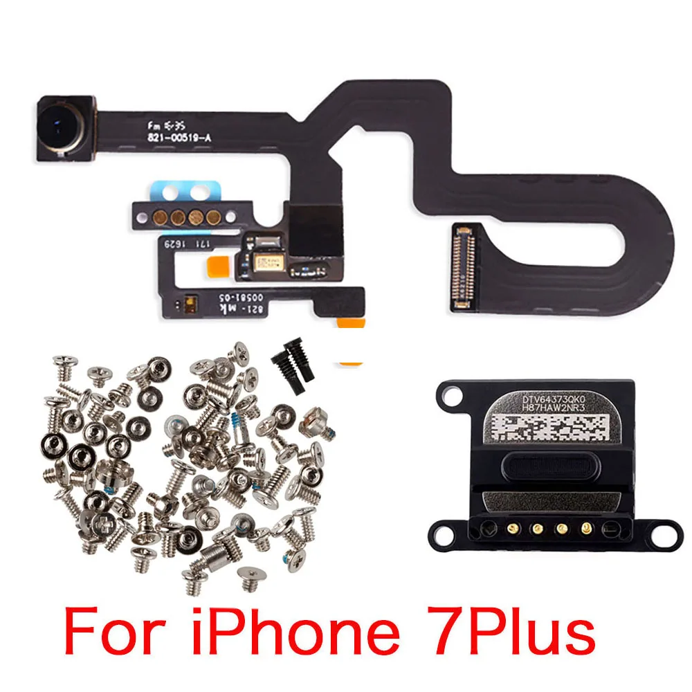 7MP Facing Front Camera Flex Cable Proximity Sensor Light Microphone Replacement For iPhone 7 8 Plus Ear Speaker + Full Screw