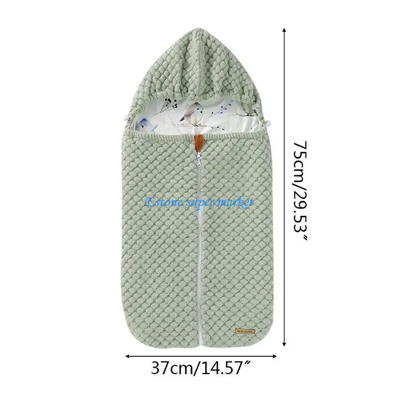 090B طفل مقنعين سستة عربة Footmuff كيس النوم محبوك المغلفات الخريف الشتاء كيس النوم الرضع حديثي الولادة قماش للف الرضع #6