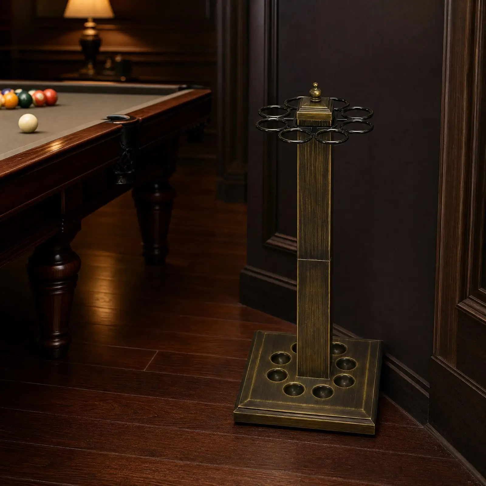 Billiard Cue Rack Stand Metal Pool Stick Holder Freestanding Vertical Storage Rack for Game Room Pool Table Organization Tool