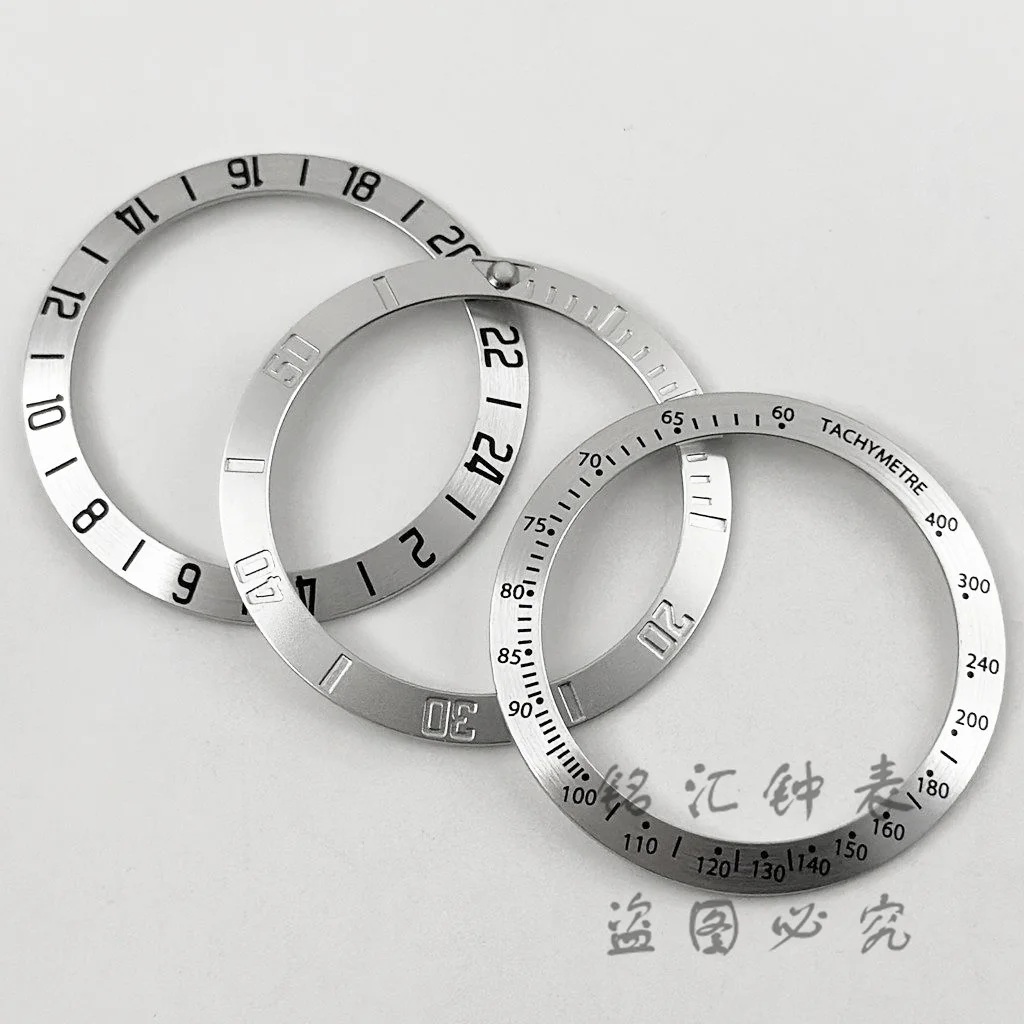 

Высокое качество NH35 38 мм серебряный хронограф функция указателей дайвинг GMT алюминиевый ободок часы заменить ободок часов вставки кольцо