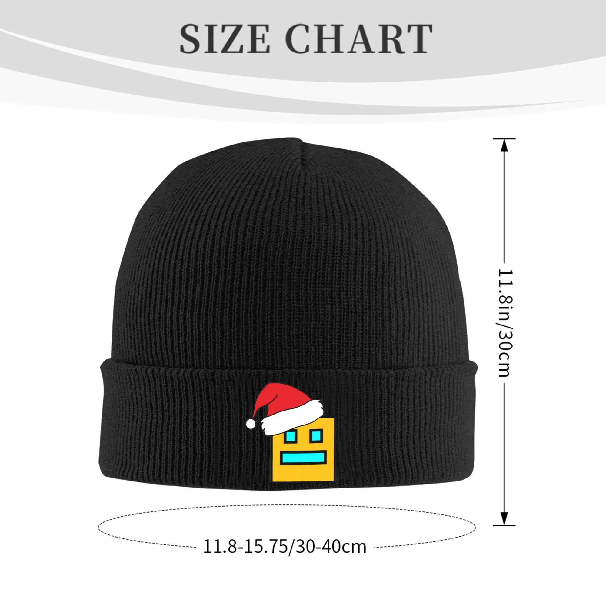 Noel Geometric Dash Video Game Fun Knit Hat Beanie Autumn Winter Hat Warm Unisex  Hip-hop Geometry Dash Caps Men Women Gifts,