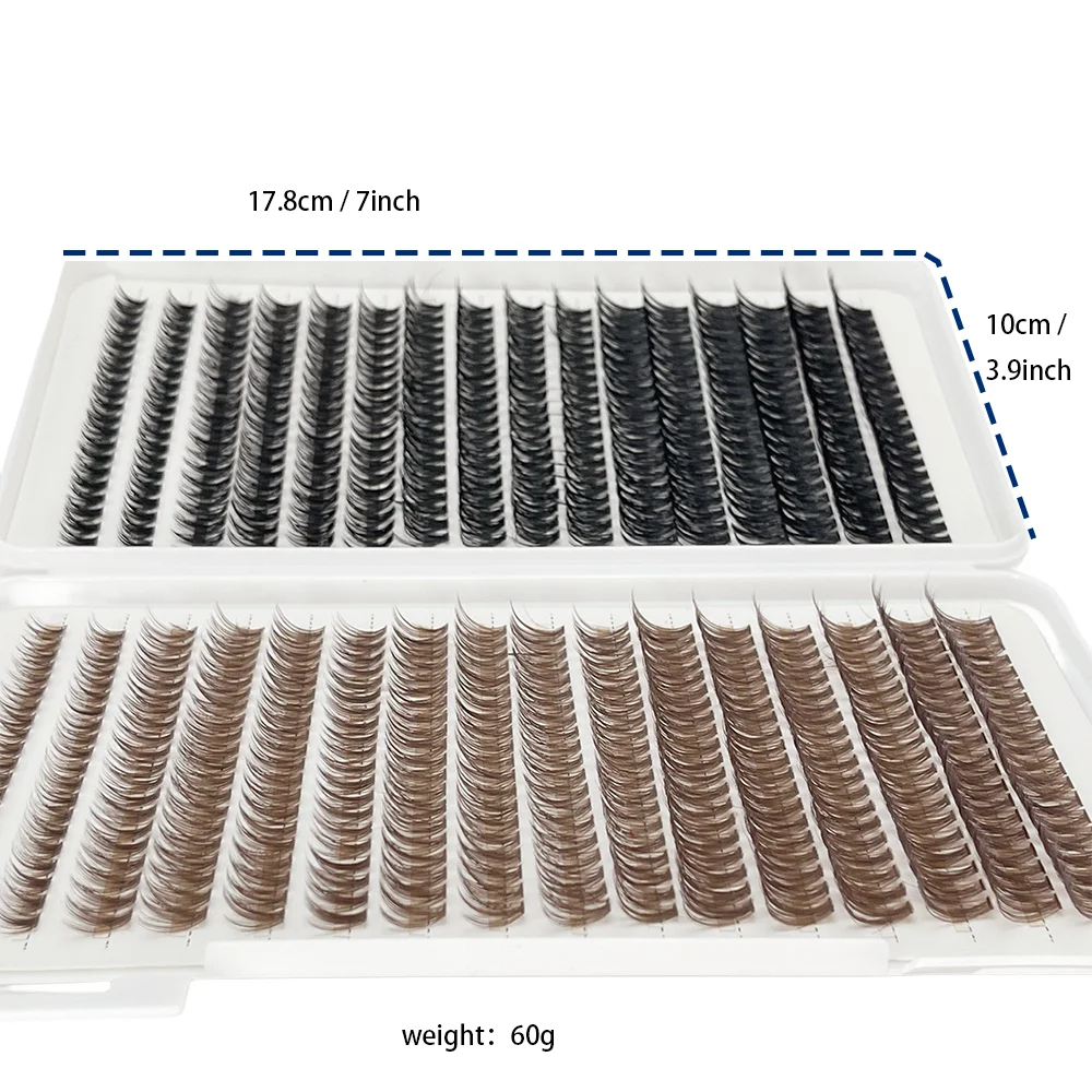 640 pcs Faux Eyelashes Cluster 40D Curled 9-16mm Mixed Natural Eyelash Extension 3D Strip Personal Eyelash Makeup Tool