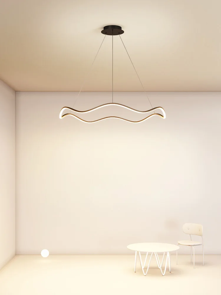 Imagem -02 - Criativa Círculo Onda Led Luzes Pingente Modern Minimalista Lustre Living And Dining Room Lamp Iluminação do Quarto Luminárias Brilho