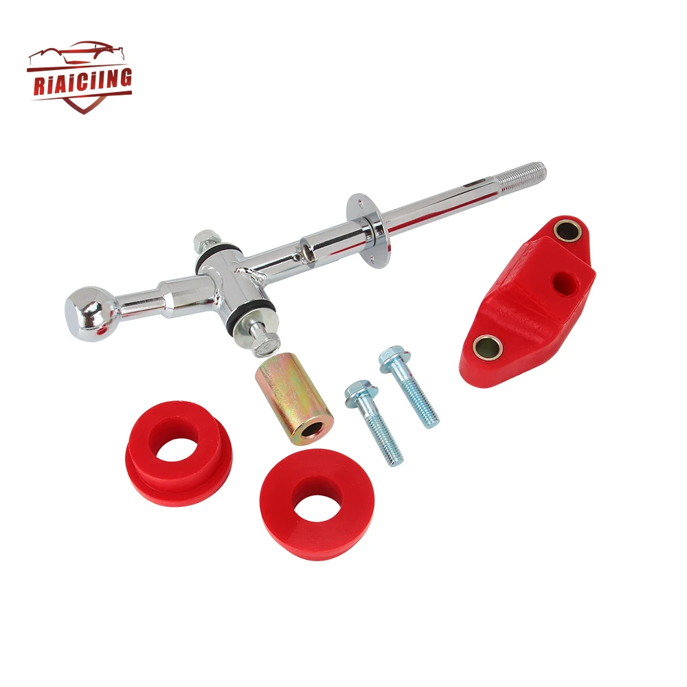 Red Steel 6-Speed Short Shifter for Subaru WRX STI 2004-2017 - with Polyurethane Bushing & Sleeve Combo