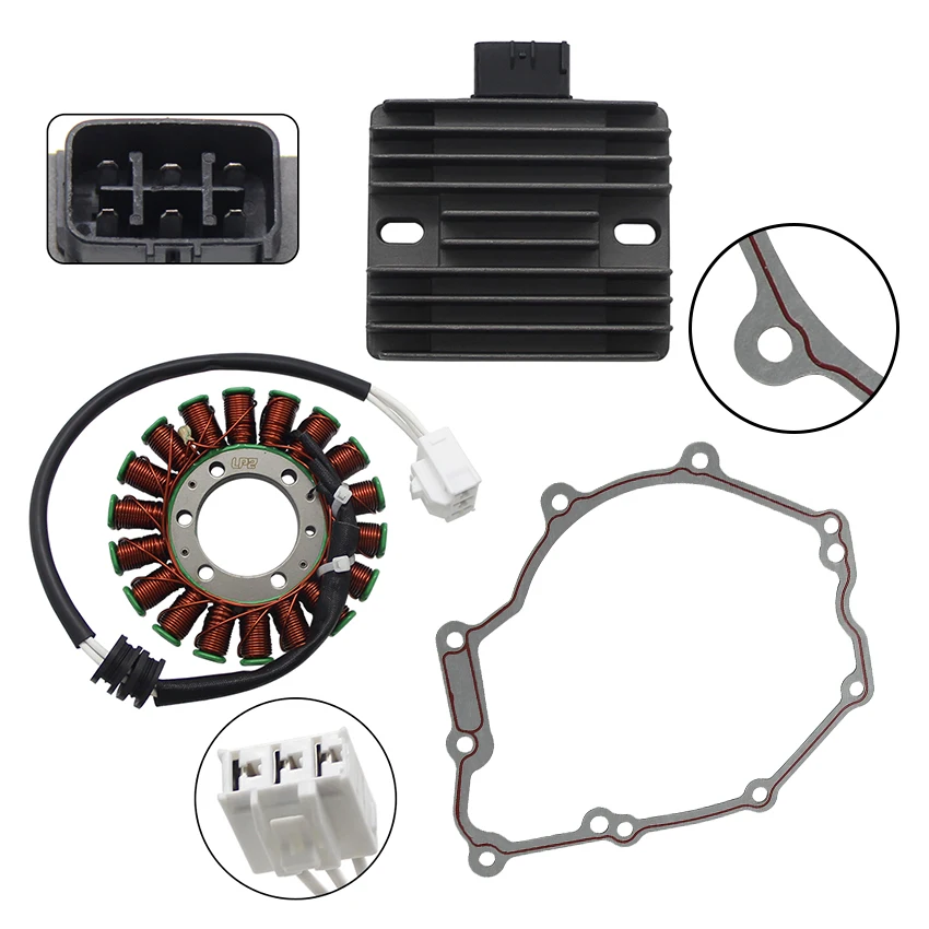 

For Yamaha YZF R6 /YZF R6R RaceBase 2C0-81410-00 4XY-81960-00 Motorcycle Stator Coil + Regulator Rectifier + Stator Cover Gasket