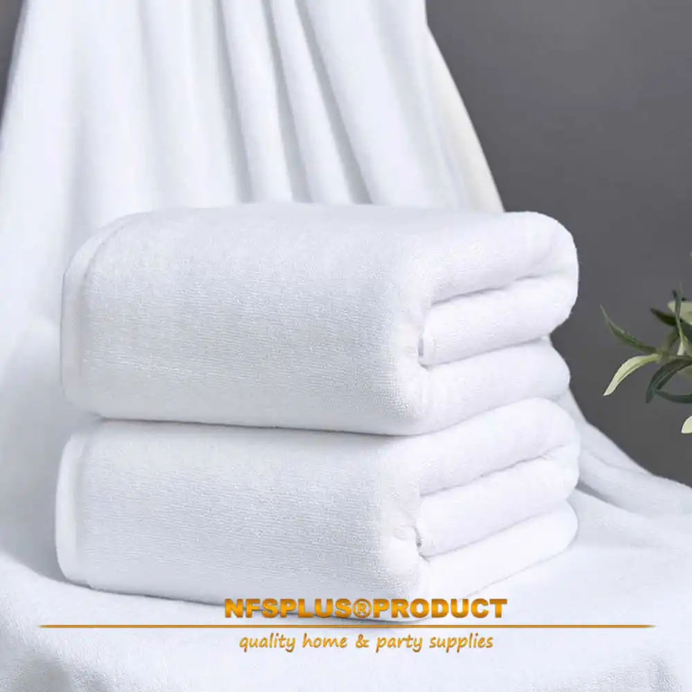 Pure White Bath Towel 100% Cotton Heavyweight 70x140CM Soft Absorbent Skin-Friendly Daily Use For Bathroom Sports Pool Gym Spa
