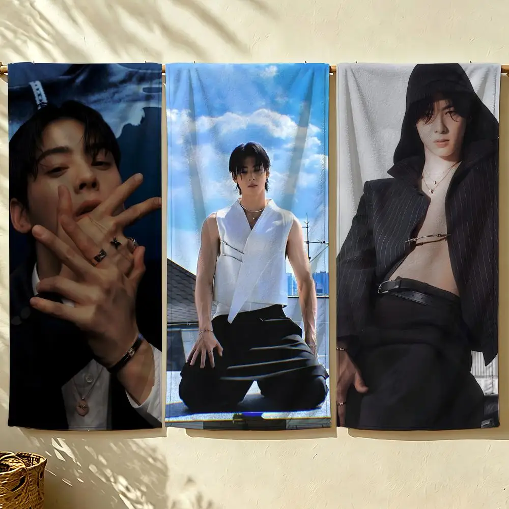 Korean Star C-Cha E-Eun W-Woo Towel Beach Towel, Quick Drying Absorbent Bath Towel for Swim, Gym, Camping, Outdoor Hot