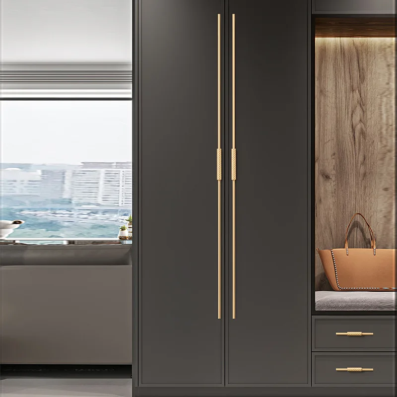 Modern Minimalist Extended Wardrobe Door Handle, Light Luxury Cabinet Drawer Handle, Nordic Gold Cabinet Door Drawer Knob