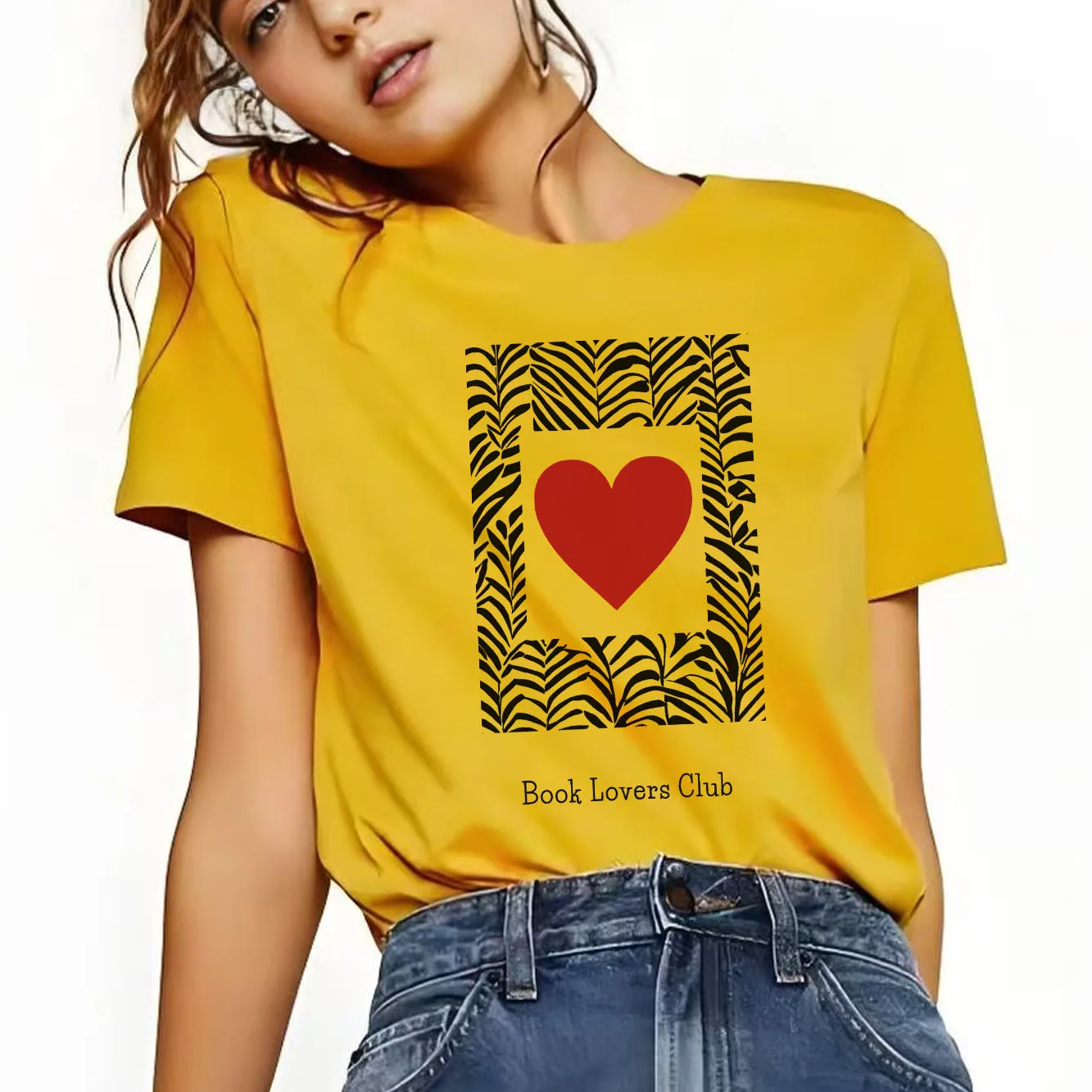 

Модная футболка с принтом «Любовь», повседневная футболка с короткими рукавами и круглым вырезом, подходящая для всех сезонов, универсальная женская футболка