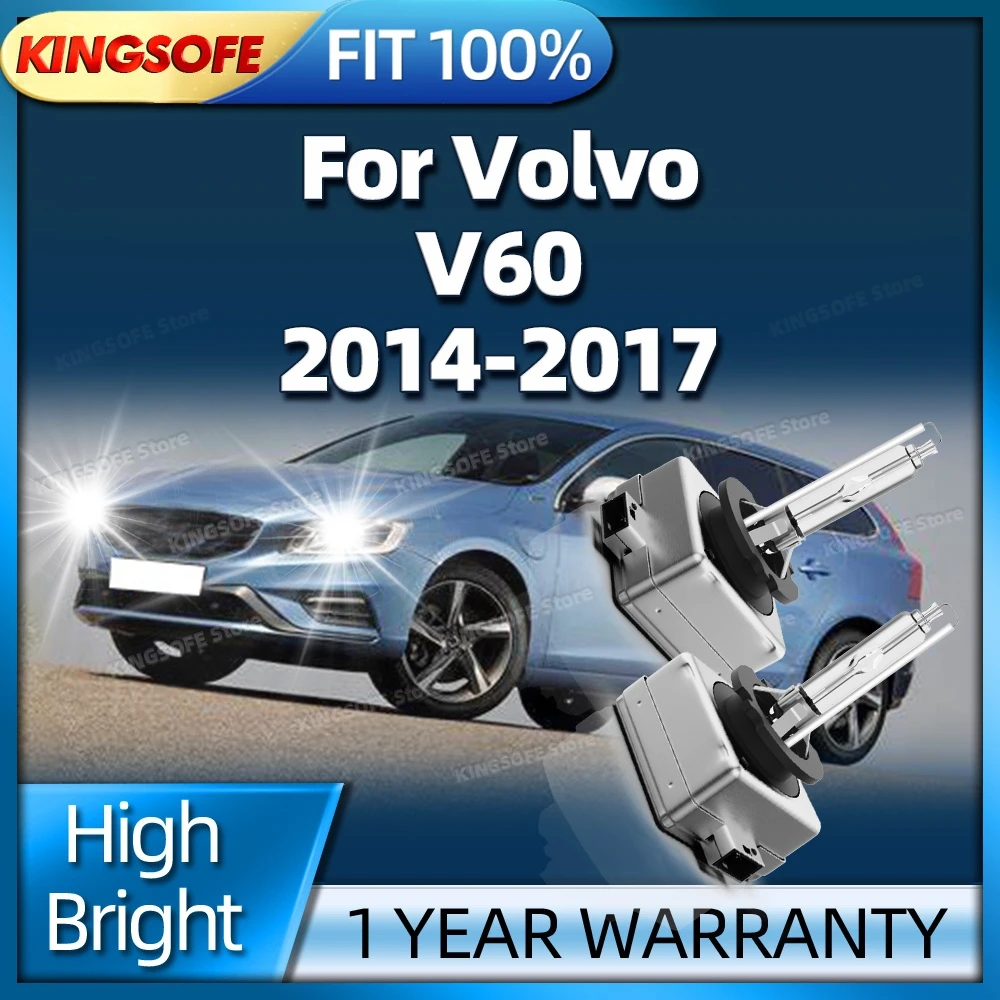 

2Pcs D3S Xenon Light Bulbs 6000K HID Car Headlight Upgrade Lamp For Volvo V60 2014 2015 2016 2017 Longer Life Plug and Play