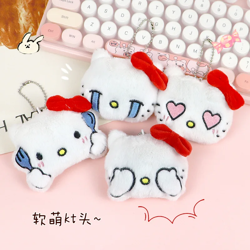 

Originality Hello Kitty Emoticon Doll Pendant Impish Memes Plush Doll Hanging Decoration Girl's Bag Ornament Cute Key Chain