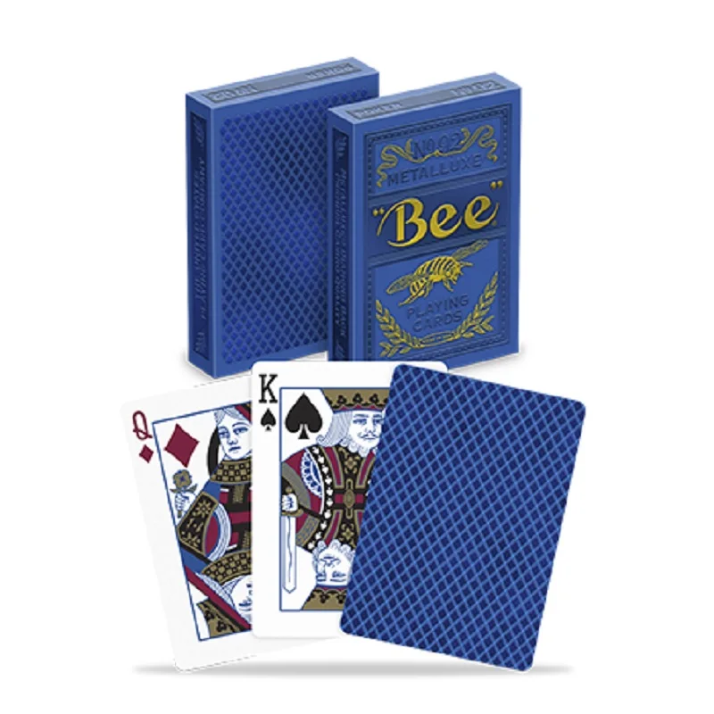 Bee Metalluxe Blue Playing Cards USPCC Deck Poker Size Magic Card Games Magic Tricks Props for Magician