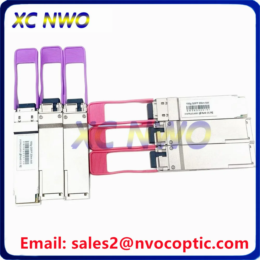 100G BIDI QSFP28 Tx1330nm/Rx1270nm 20km DOM Hot Pluggable Simplex LC SMF Single Fiber SFP Optic Transceiver Module