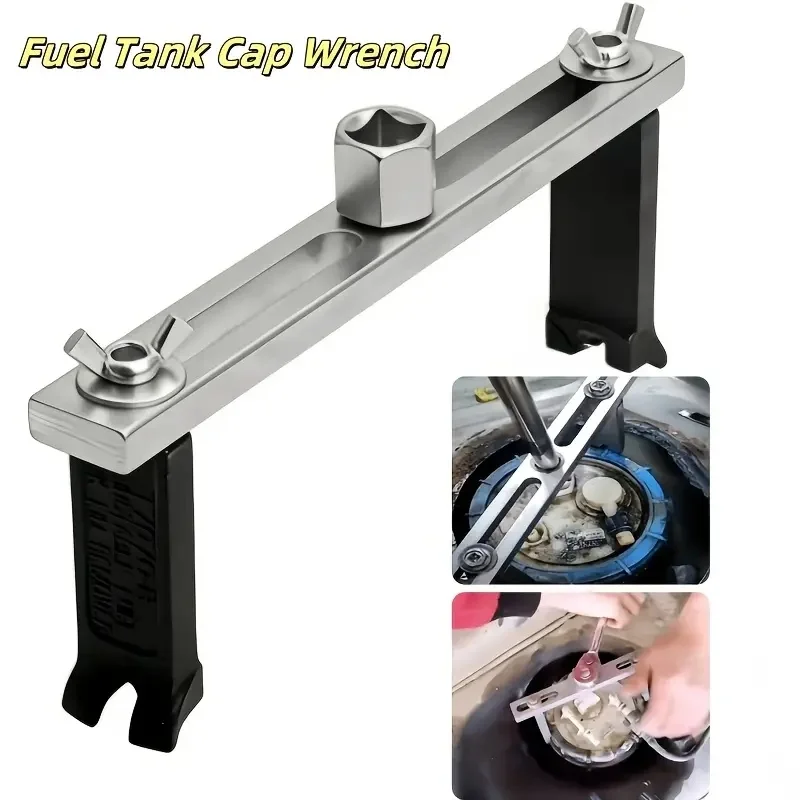 2 Jaw Fuel Tank Cap Removal Tool Adjustable Angled Fuel Pump Module Wrench With Wing Nut Design Car Fuel Tank Lid Remover Tool