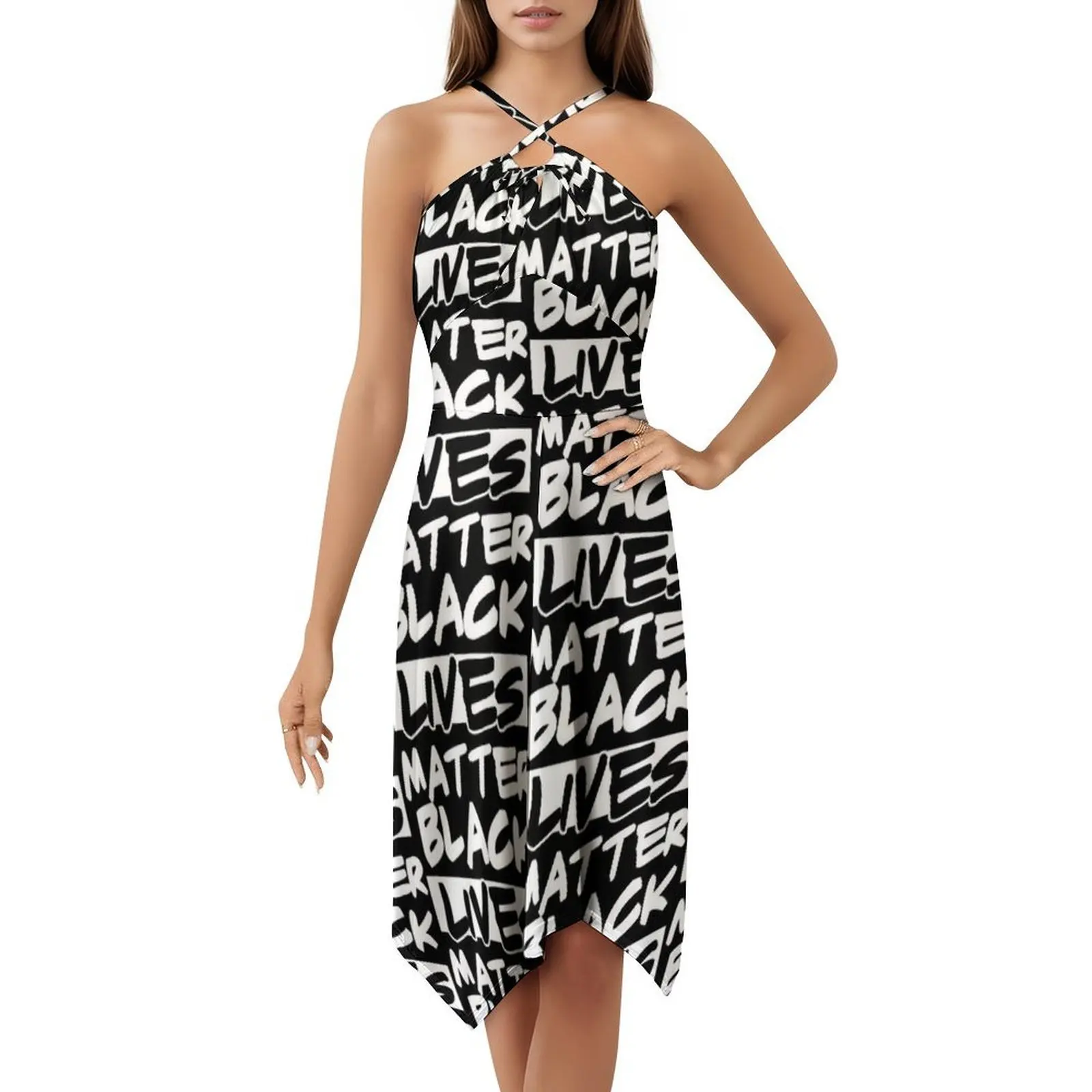 قناع تغطية الوجه من Black Lives Matter للسيدات، فستان هيب هوب للشارع مطبوع عليه رسومات جرافيكية للحفلات والنوادي، أسود حياة المادة #5