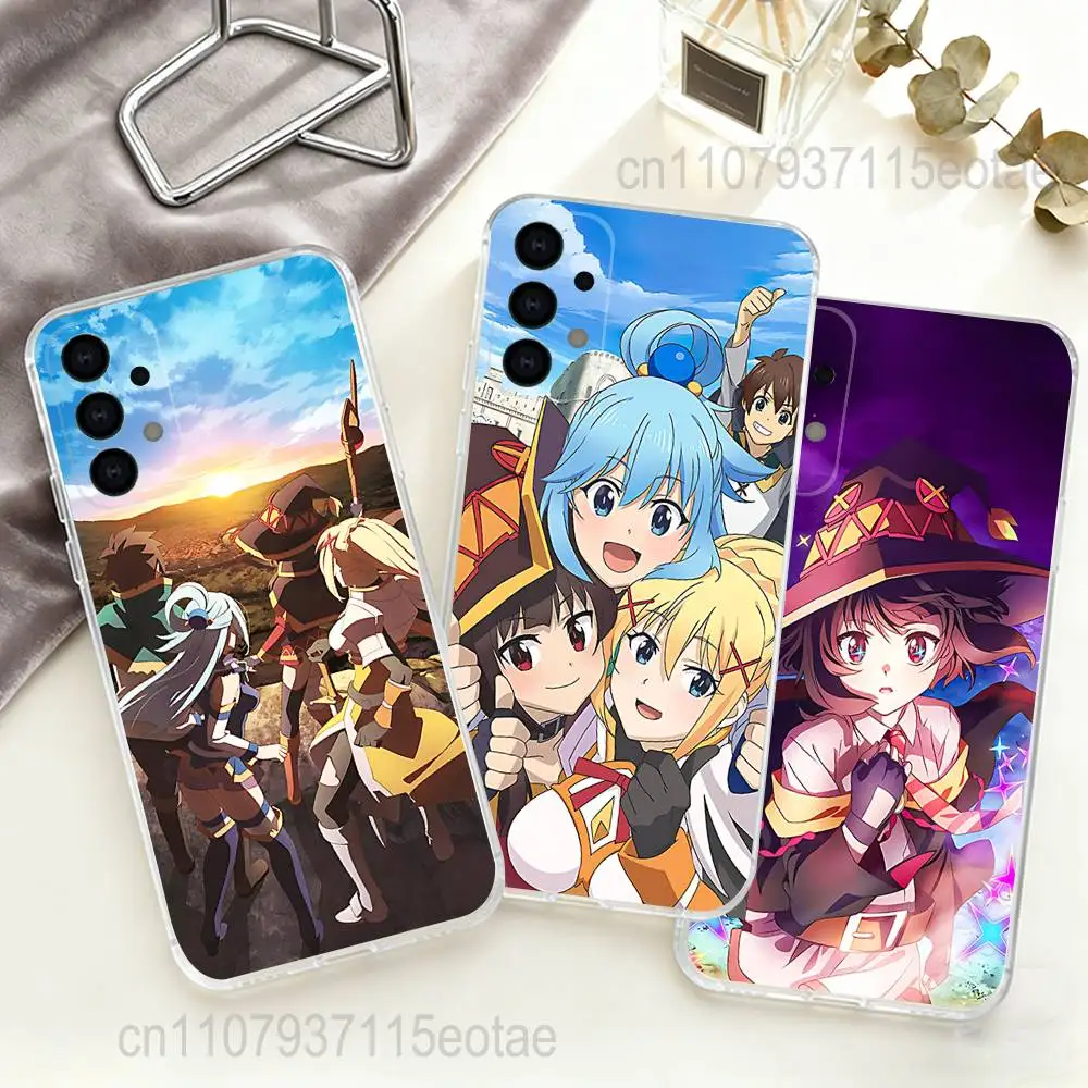 

Megumin Anime K-KonoSubaS Phone Case For Samsung S24,S25,S30,S23,S21,S22,S20,S10,5G,FE,lite,PIus,Ultra Clear Transparent Cover