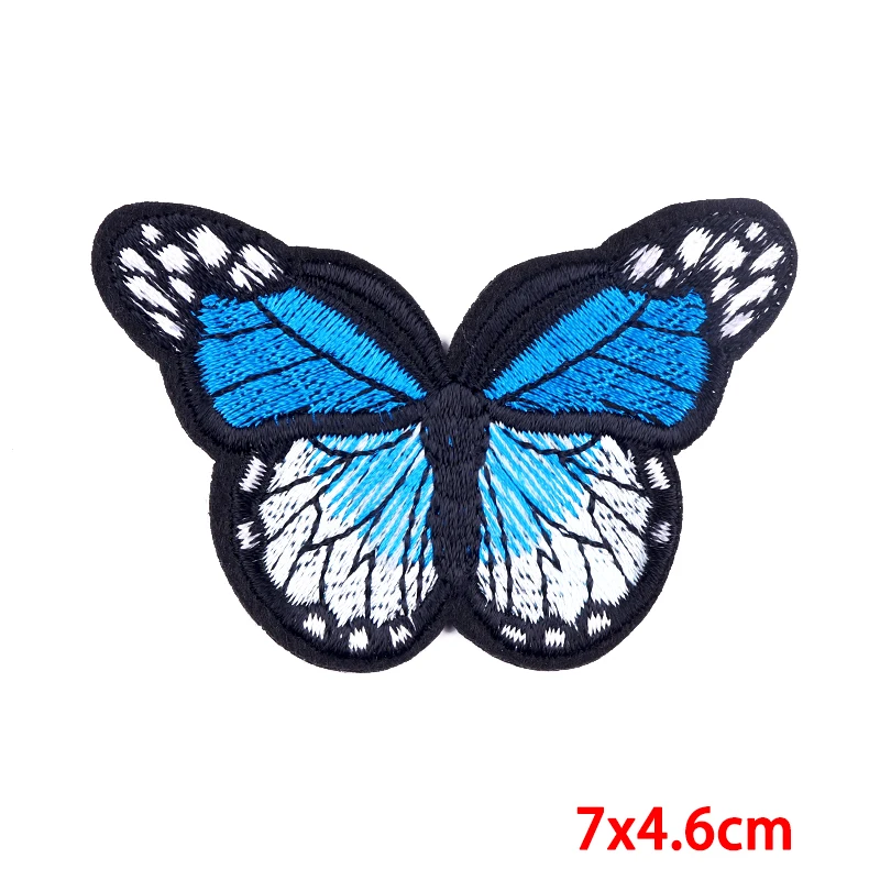 Multicolor Butterfly Iron On Embroidered Patches On Kids Clothes DIY Patch Applique Stickers On Jeans Badges Hook  Loop Patches