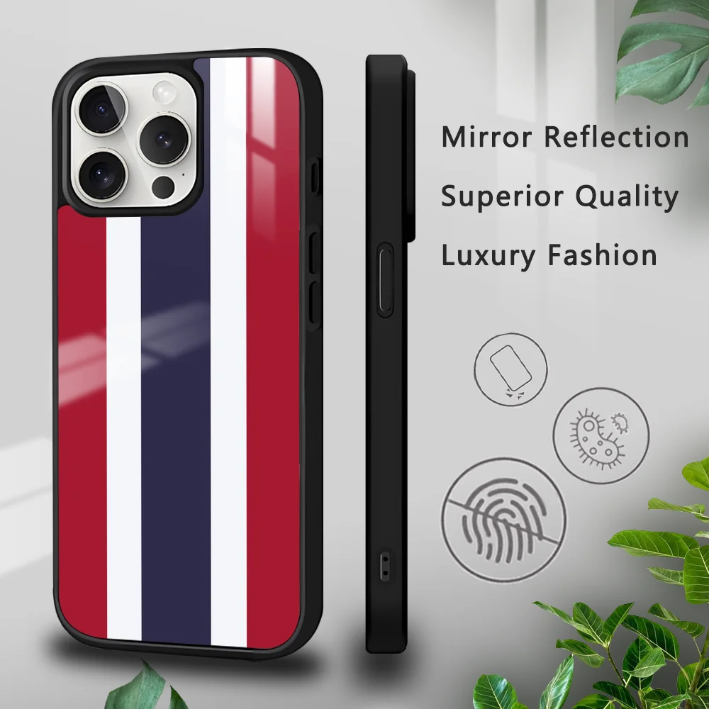 Flag Of Thailand Pattern Phone Case For IPhone 16 15 14 13 12 11 Pro Xs Max Mini Plus Celulares Hard Funda