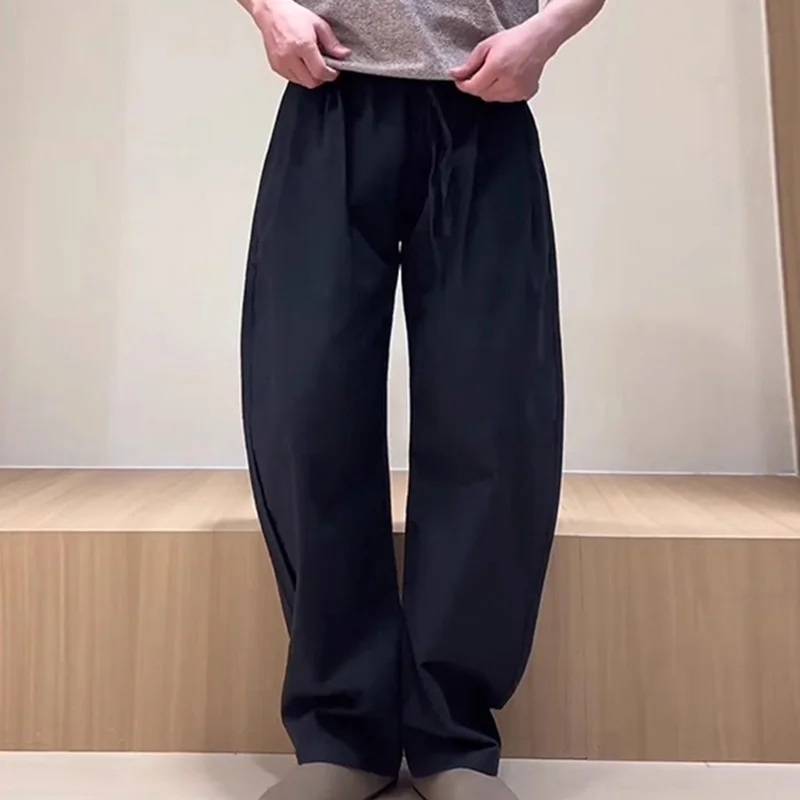 Men's Summer Thin Linen Pants in Off-White, Cool Cotton-Linen Scimitar Pants, Casual Slim Straight-Leg Pants