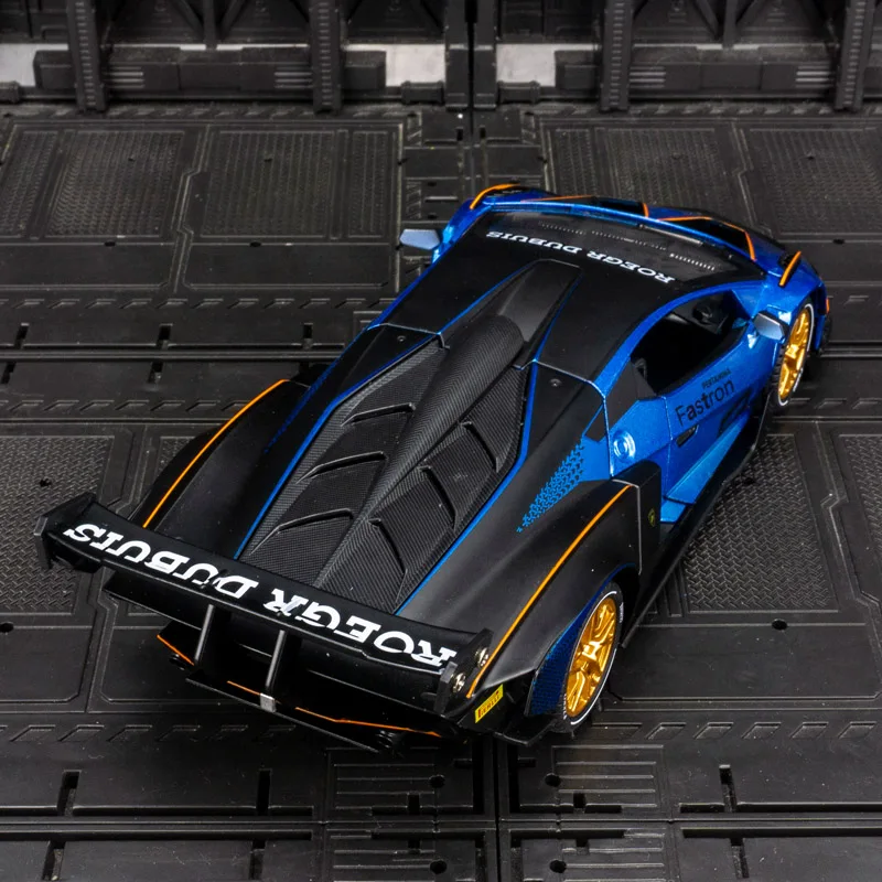 1:24 Lamborghini SCV12 modelo de coche de rally de aleación colección de adornos, puertas y capó de motor, maletero se puede abrir