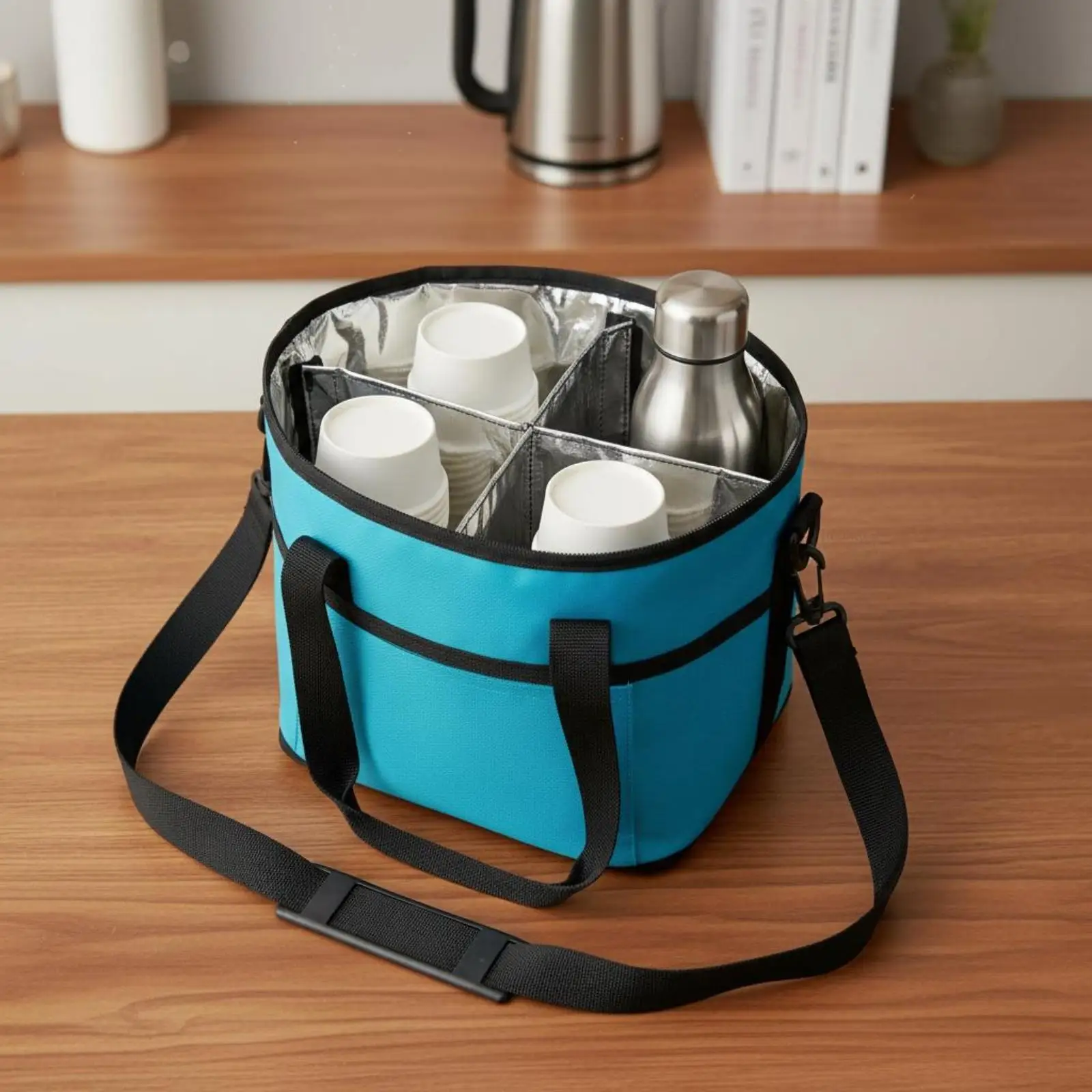 Versatile Car Drink Carrier Storage Handbag with Multiple Compartments for Family and Group Travel