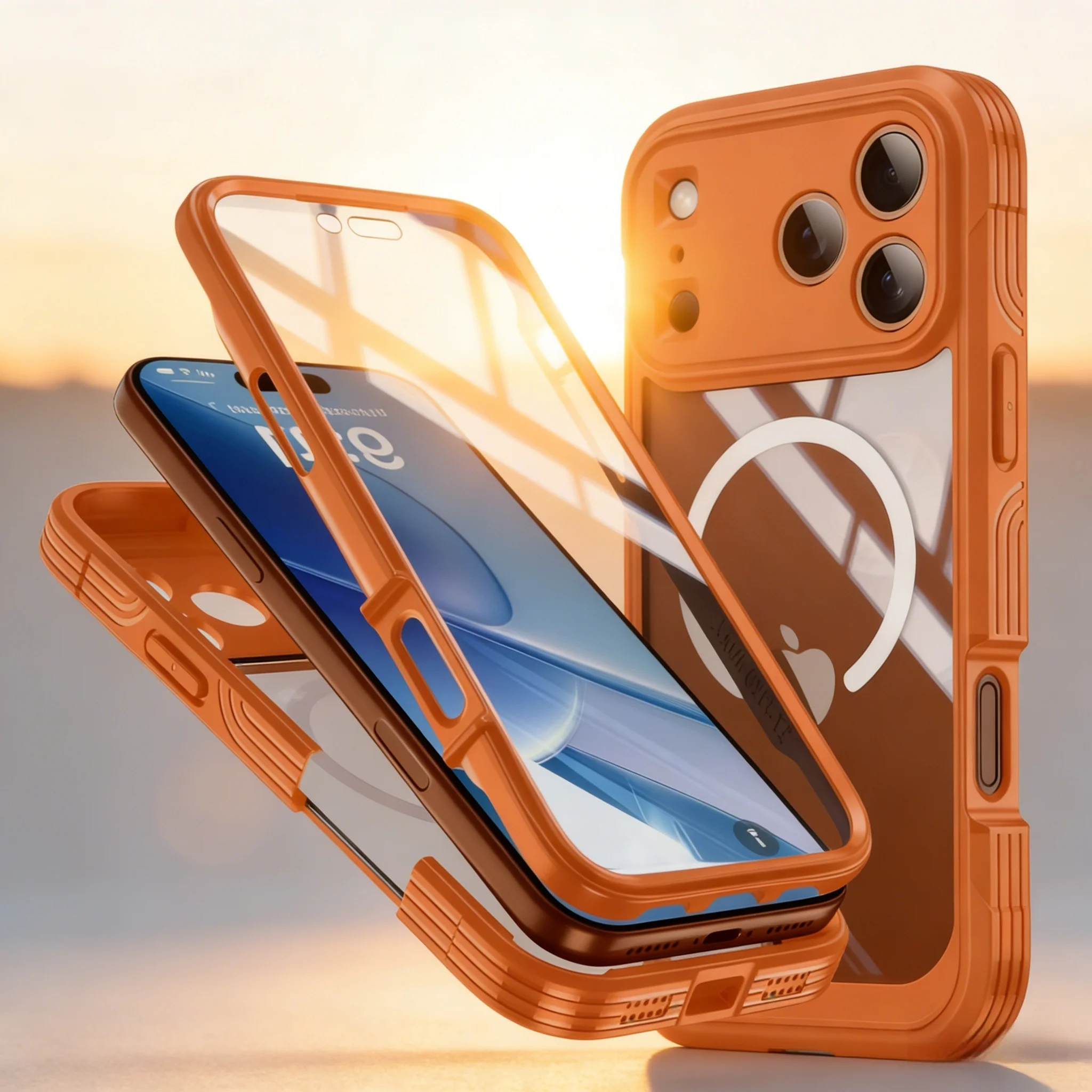 Brandneue Bunte Magnetische Stoßfeste, Sturzsichere, Staubdichte Transparente Handyhülle - Geeignet für iPhone 17 Pro Max/17 Air/17
