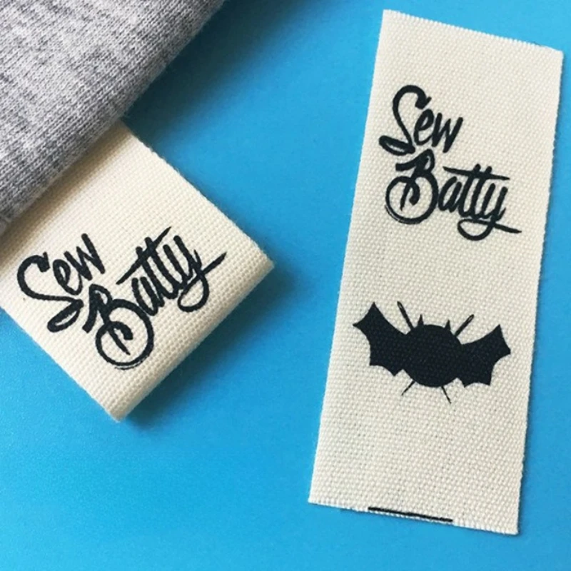 

200/500pcs Custom Printed Cotton Labels, Personalized Sewing Wash Label with Logo for Clothing