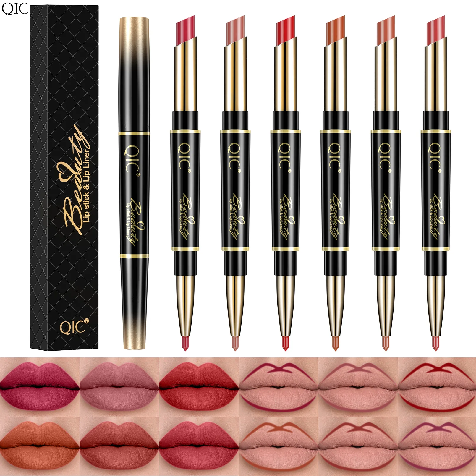 

1Pcs Makeup 14 Colors Long-lasting 2 in 1 Lipstick Lip Liner Matte Lip Pencil Make Up Waterproof Moisturizing Lipsticks Cosmetic