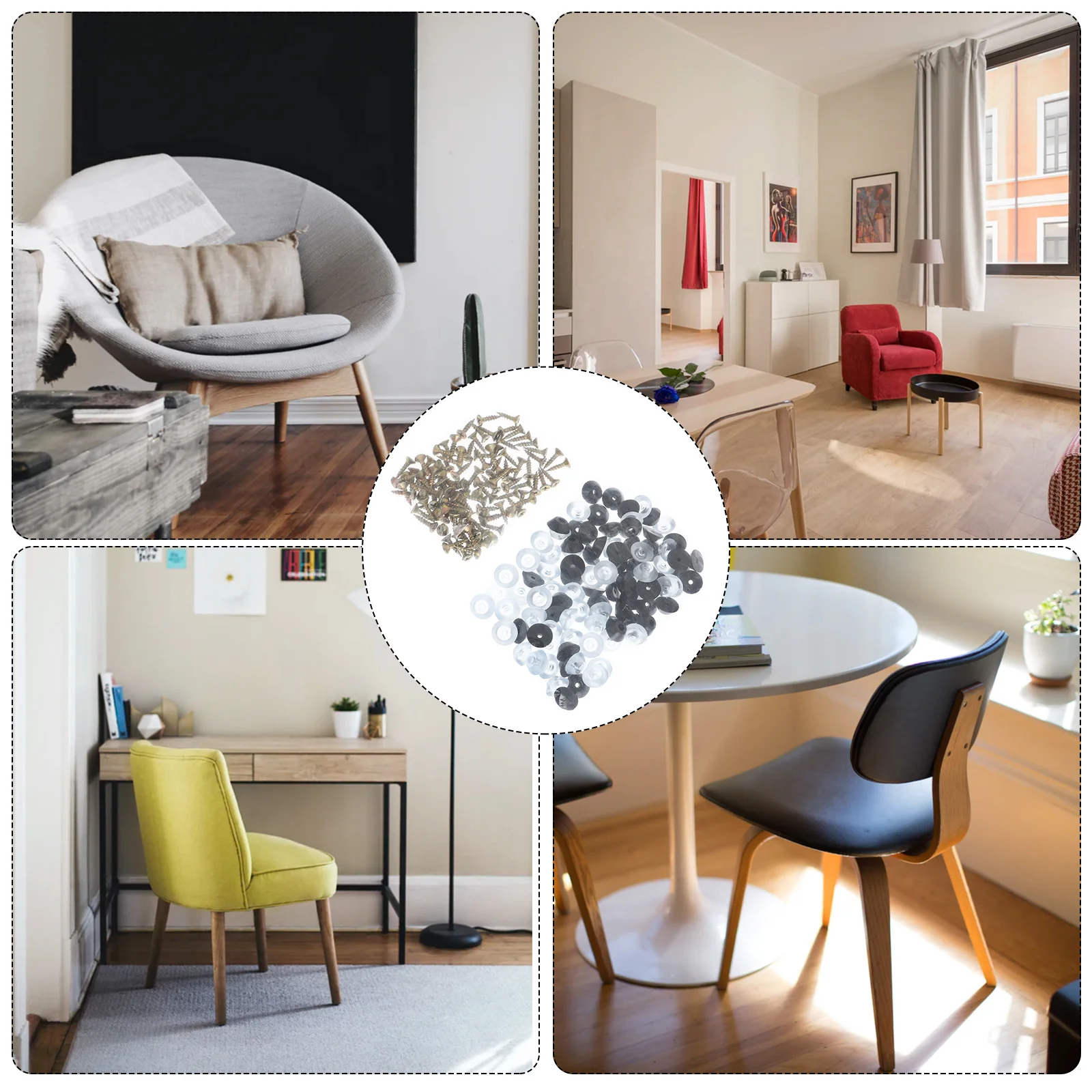 

100pcs Round Furniture Foot Pads 3Cm Waterproof Floor Protectors For Chair Sofa Cabinet Anti-Scratch Glides Furniture Leg Covers