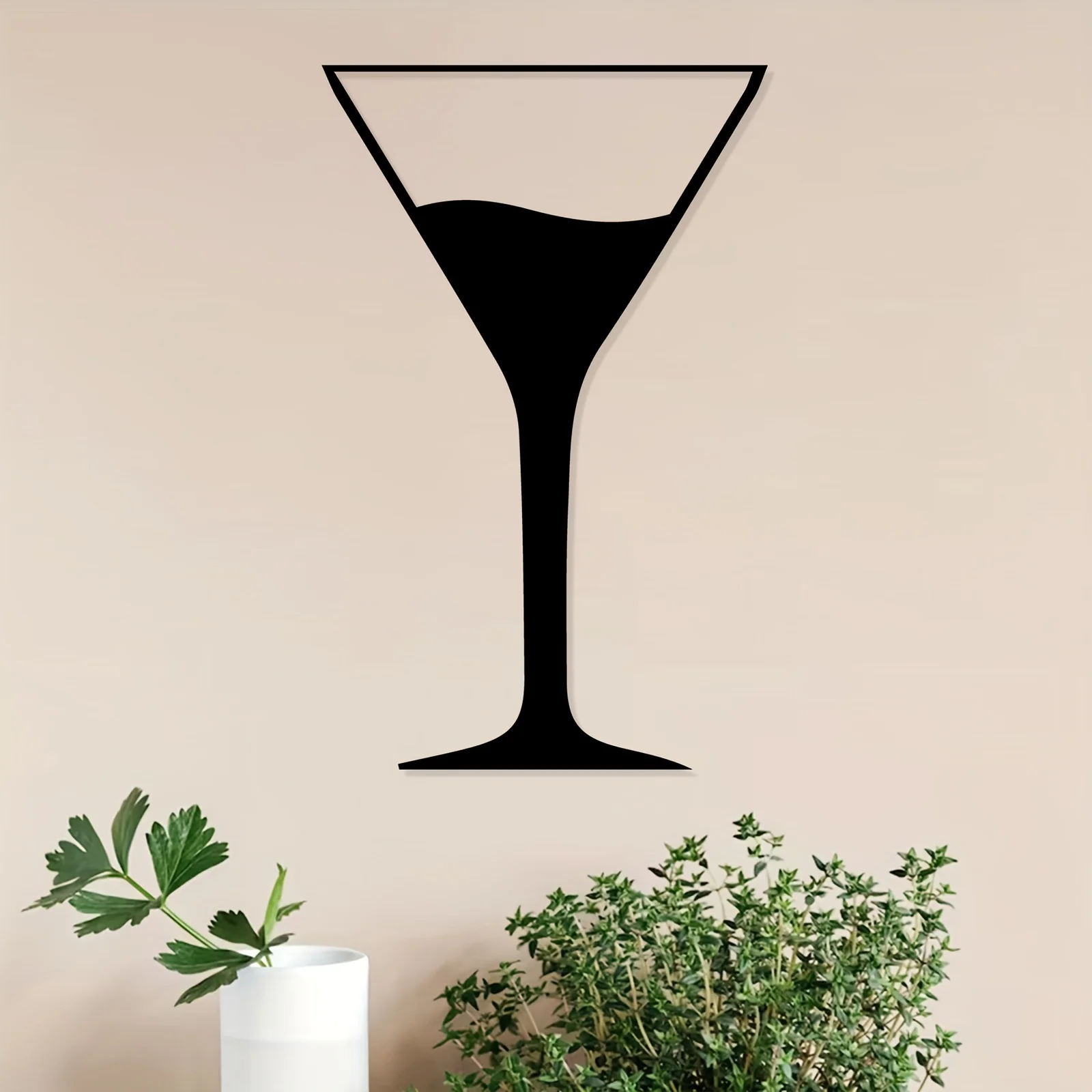 Stylish Martini Glass Metal Wall  Cocktail Culture Mural Powder-Coated Indoor Outdoor Home Bar Decor Housewarming New Year Gift