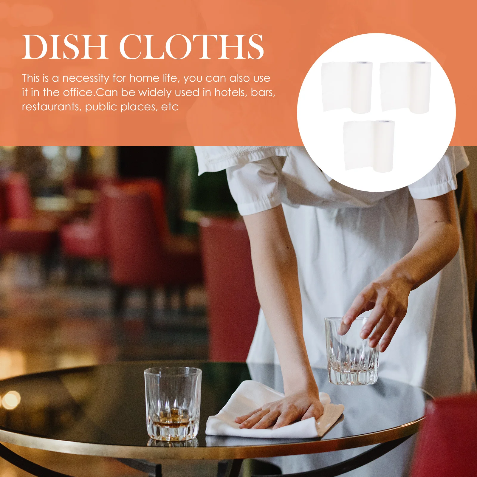 

3 Rolls Dry Wet Dual Use Dish Cleaning Cloth High Absorption Durable Washable Kitchen Towel Disposable Dish Cloths for Tableware