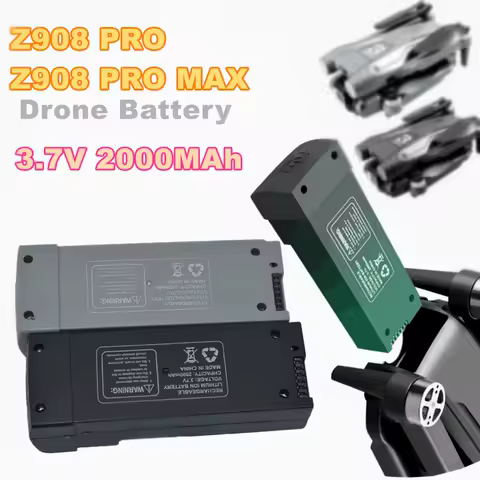 3pcs 3.7v2000mah Battery For Z908 Pro Battery for Z908 PRO MAX RC Plane 3.7V 2000MAh Oringal Grey/Black