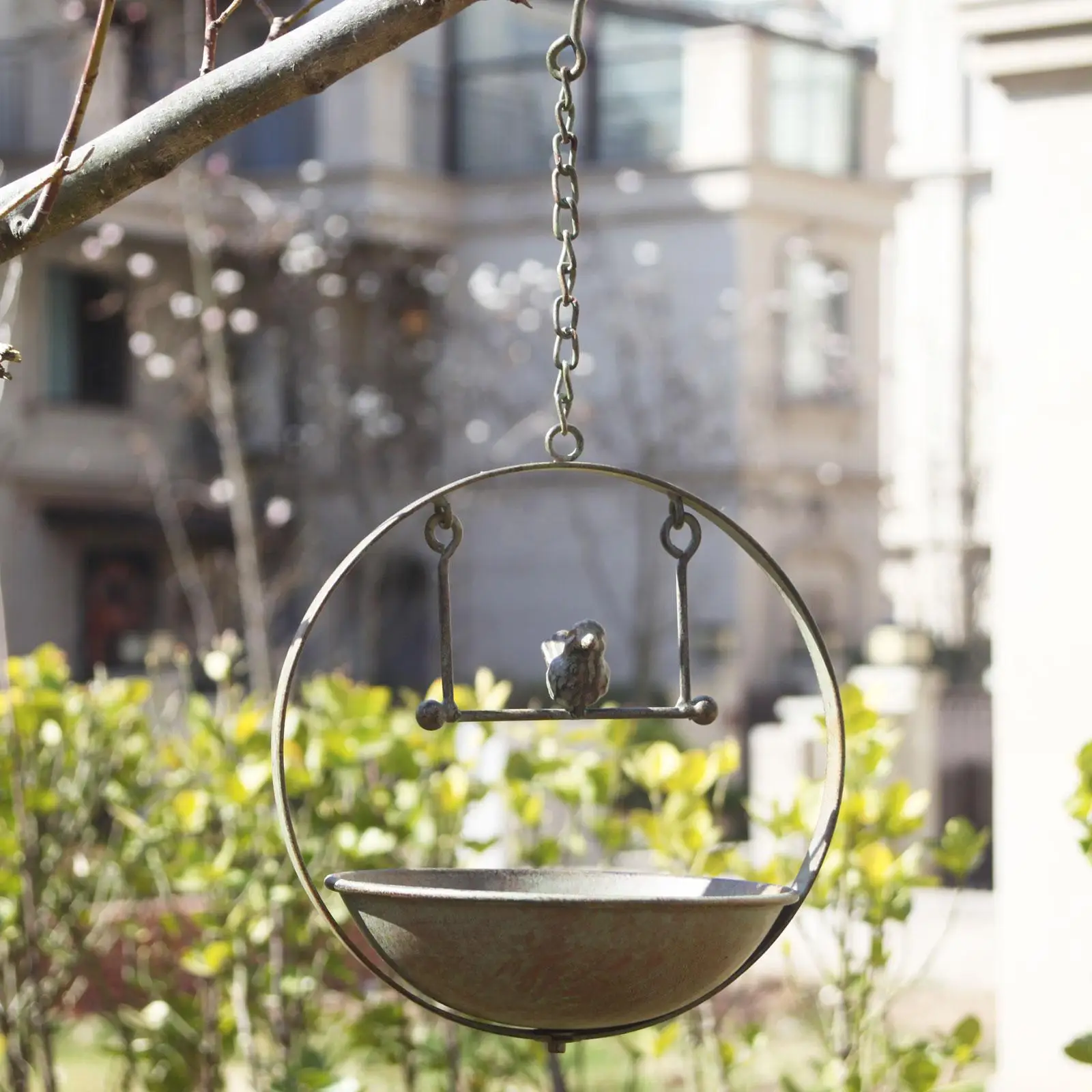 في الهواء الطلق معلقة المعادن الطيور المغذية قوي طول 48 سنتيمتر تنوعا ل ساحة ديكور معلقة زارع الطراز القديم حديقة الديكور #4