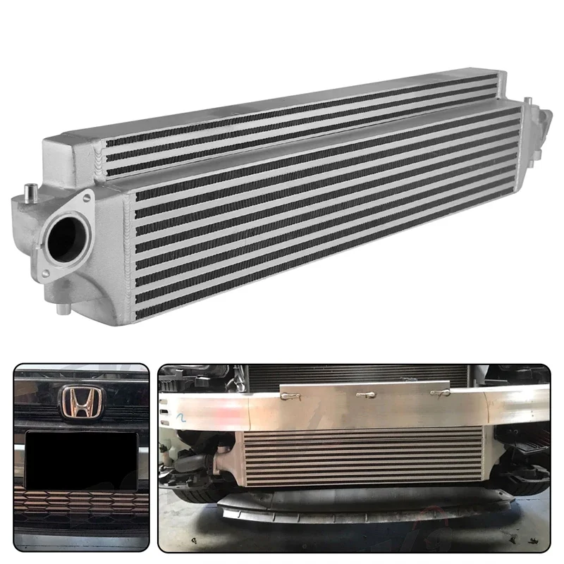 FMIC Intercooler Front Mount Bolt-On Upgrade Bar&Plate For 2016-2021 Honda Civic 1.5L Turbo High Performance Aluminum