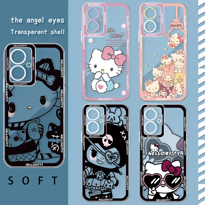 

Cute Hello Kitty Angel Eye Phone Case For Xiaomi Redmi Note 13 12 11 10 9 8 Pro Max T S Plus 4G 5G Funda Shell Soft Cover Capa