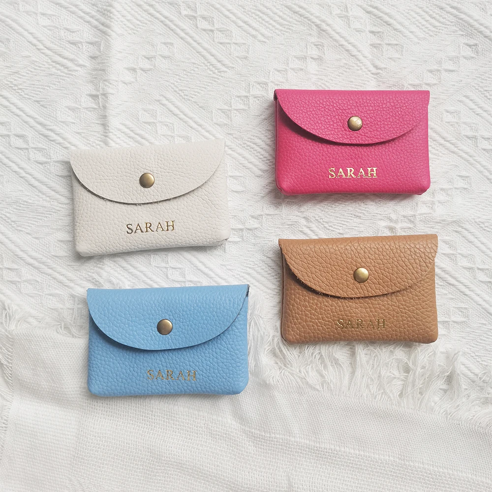 Echtes Leder Benutzerdefinierte Name Mini Geldbörse Frau Männer Kopfhörer Lippenstift Schlüssel Lagerung Kosmetik Tasche Luxus Mode Tragbare Brieftasche – Detail 5